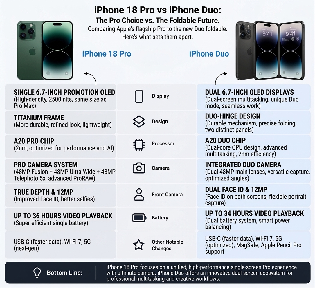 iPhone 18 Pro vs iPhone Duo: Which One Is Better?