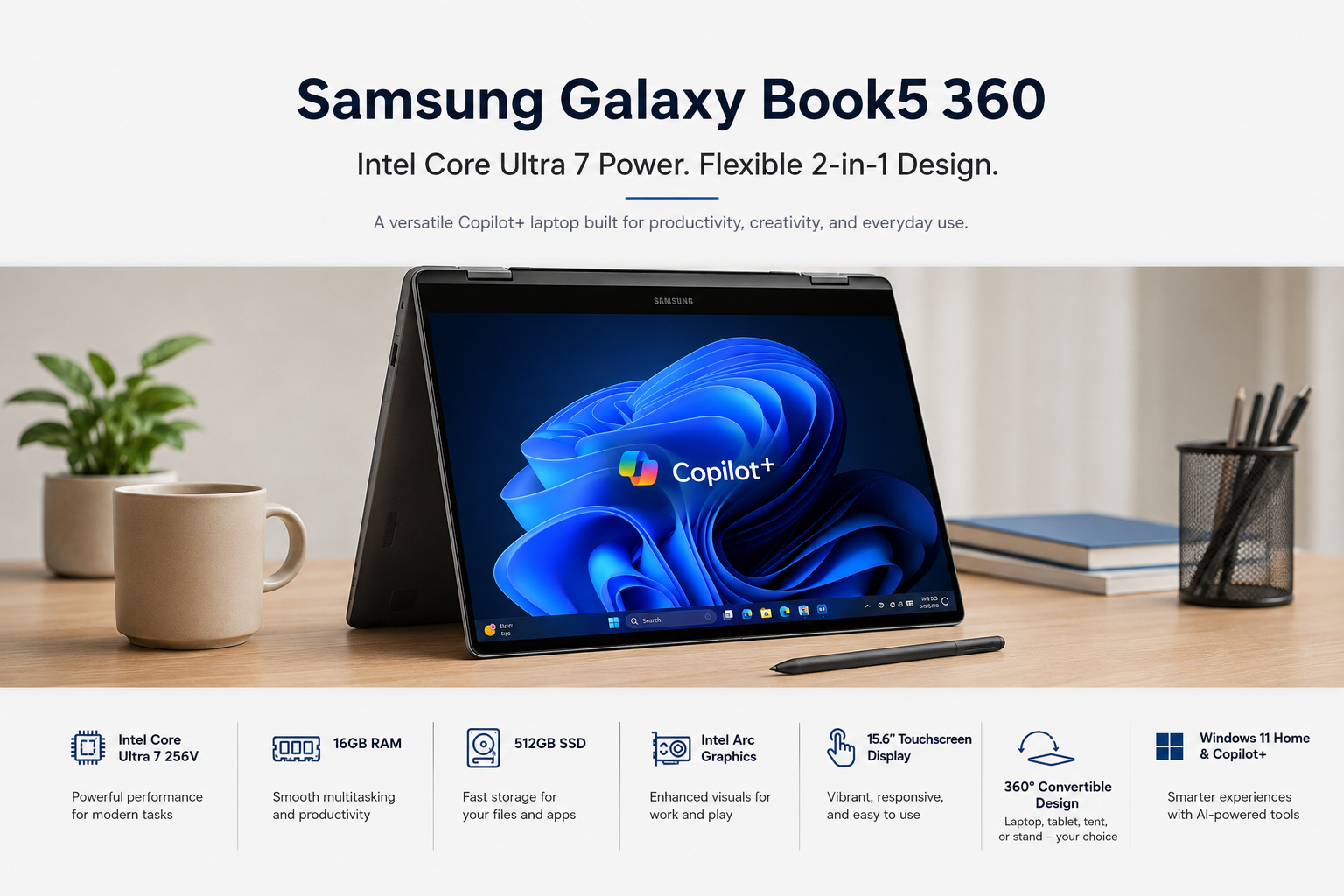 Samsung Galaxy Book5 360 Review: Core Ultra 7 Power