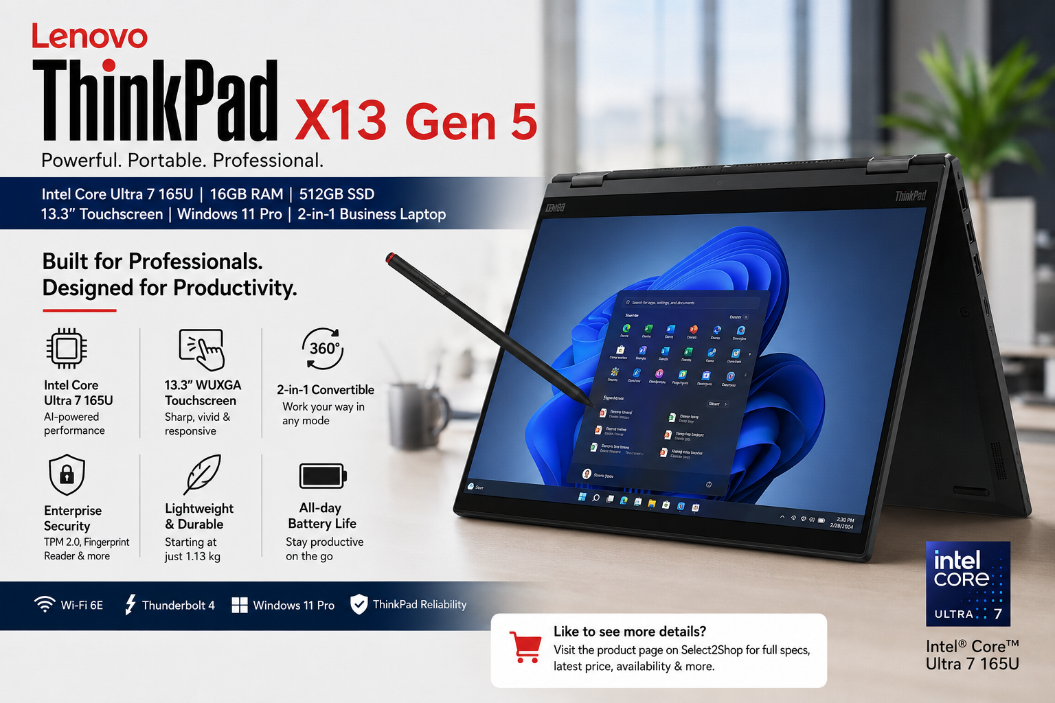 Lenovo ThinkPad X13 Gen 5 Core Ultra 7 165U Review & Specs