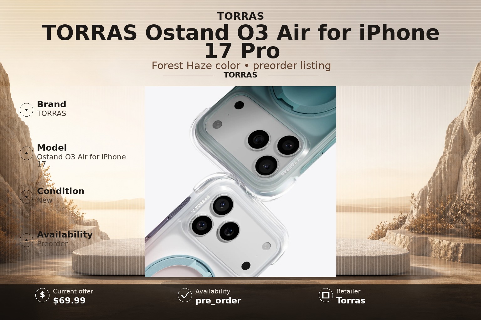 TORRAS Ostand O3 Air iPhone 17 Pro Case: Preorder Guide