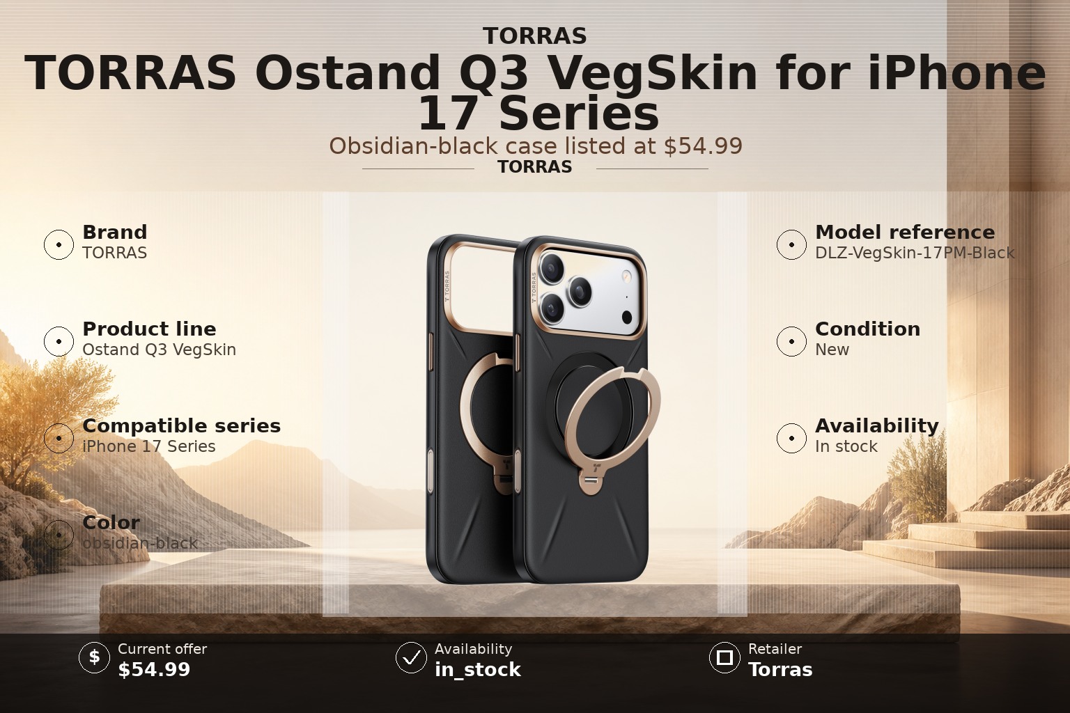 TORRAS Ostand Q3 VegSkin Case: $54.99 Buying Guide